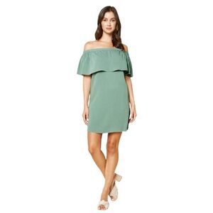 Sugar Lips Off Shoulder Sage Casual Mini Dress